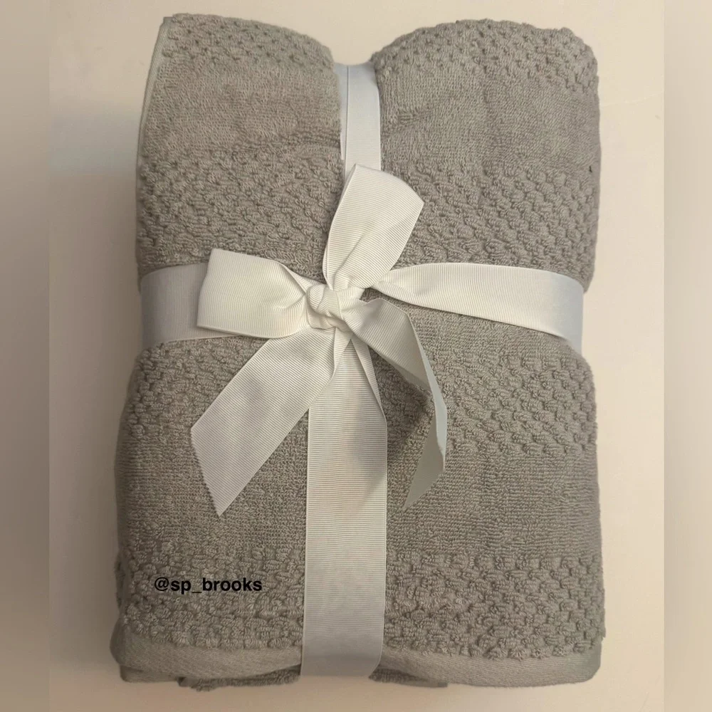 🎁6PC Hotel Balfour Bath Towel Bundle - Cotton - Gray - Waffle Textured